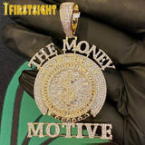 Iced Out Bling Money Motive Pendant Necklace