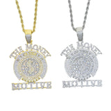 Iced Out Bling Money Motive Pendant Necklace