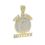 Iced Out Bling Money Motive Pendant Necklace