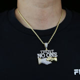 Trust No One Pendant Iced Out Bling Necklaces