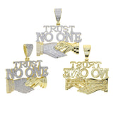 Trust No One Pendant Iced Out Bling Necklaces