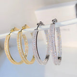 Iced Out CZ Princess Cut CZ Hoop Earrings