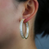 Iced Out CZ Princess Cut CZ Hoop Earrings