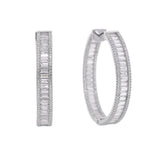 Iced Out CZ Princess Cut CZ Hoop Earrings