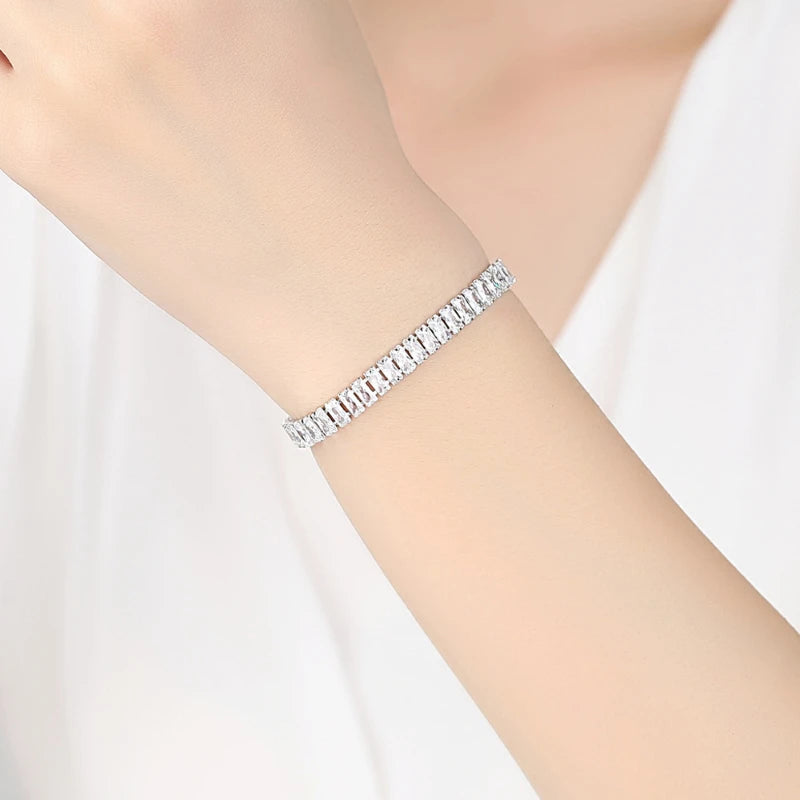 Iced Out Chain Bracelet Silver 4/5mm CZ Tennis Bracelet