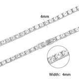 Iced Out 4mm CZ Tennis Chain Necklace for Men