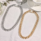 Crystal Cuban Choker Chunky Necklace Bling Rhinestone Hip Hop Rock Jewelry