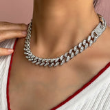 Crystal Cuban Choker Chunky Necklace Bling Rhinestone Hip Hop Rock Jewelry