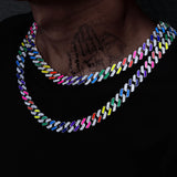 Iced Out Cuban Link Chain Necklace Rhinestone Man Necklace Bling