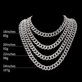 Iced Out Cuban Link Chain Necklace Rhinestone Man Necklace Bling