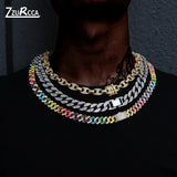 Iced Out Cuban Link Chain Necklace Rhinestone Man Necklace Bling