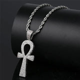 Egyptian Ankh Key Pendant Necklace Men's Hip Hop Jewelry