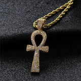 Egyptian Ankh Key Pendant Necklace Men's Hip Hop Jewelry