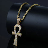 Egyptian Ankh Key Pendant Necklace Men's Hip Hop Jewelry