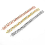 Iced Out Cuban Bracelet Chain Hip Hop Jewelry Choker with CZ Clasp