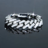 Iced Out Cuban Bracelet Chain Hip Hop Jewelry Choker with CZ Clasp