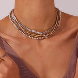 Stainless Steel Iced Out Cubic Zircon Chain Necklaces