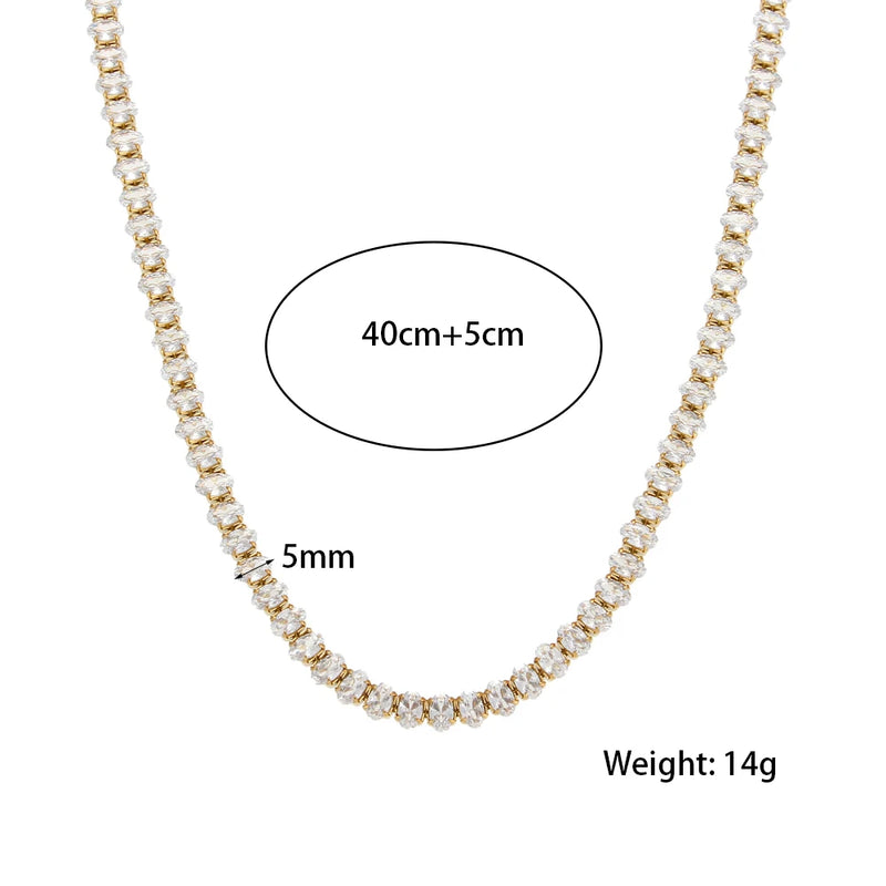 Stainless Steel Iced Out Cubic Zircon Chain Necklaces