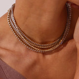 Stainless Steel Iced Out Cubic Zircon Chain Necklaces