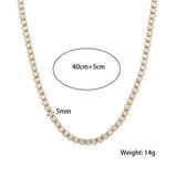 Stainless Steel Iced Out Cubic Zircon Chain Necklaces
