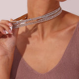 Stainless Steel Iced Out Cubic Zircon Chain Necklaces