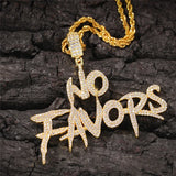 Iced Out Pendant NO FAVORS Letters Necklace Men's Hip Hop Jewelry