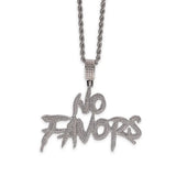 Iced Out Pendant NO FAVORS Letters Necklace Men's Hip Hop Jewelry