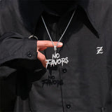 Iced Out Pendant NO FAVORS Letters Necklace Men's Hip Hop Jewelry