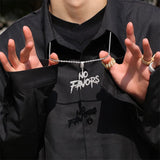 Iced Out Pendant NO FAVORS Letters Necklace Men's Hip Hop Jewelry