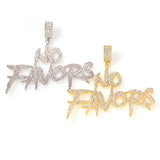 Iced Out Pendant NO FAVORS Letters Necklace Men's Hip Hop Jewelry