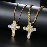Iced Out Cross Necklace for Women Hip Hop Zircon Neck Chain