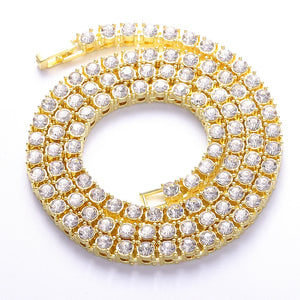Iced Out Tennis Chain Necklace 3MM 5MM 1 Row Rhinestone Choker Necklaces