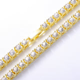 Iced Out Tennis Chain Necklace 3MM 5MM 1 Row Rhinestone Choker Necklaces