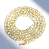 Iced Out Tennis Chain Necklace 3MM 5MM 1 Row Rhinestone Choker Necklaces