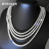 Iced Out Tennis Chain Necklace 3MM 5MM 1 Row Rhinestone Choker Necklaces