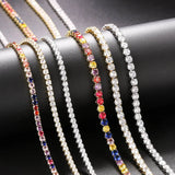 Iced Out Tennis Chain Necklace Silver Crystal Collar Choker Sexy Wedding Jewelry