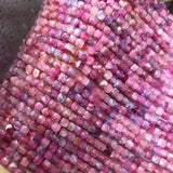 15in Plum Blossom Tourmaline 3mm Round Beads S925 Jewelry Making Set