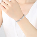 Rose Plated Zircon Ladies Bracelet with 2 Rows