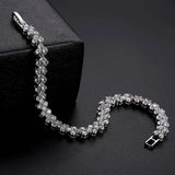 Rose Plated Zircon Ladies Bracelet with 2 Rows
