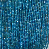 Natural Apatite Square Faceted Beads 2.5mmx2.5mm, 4mmx4mm