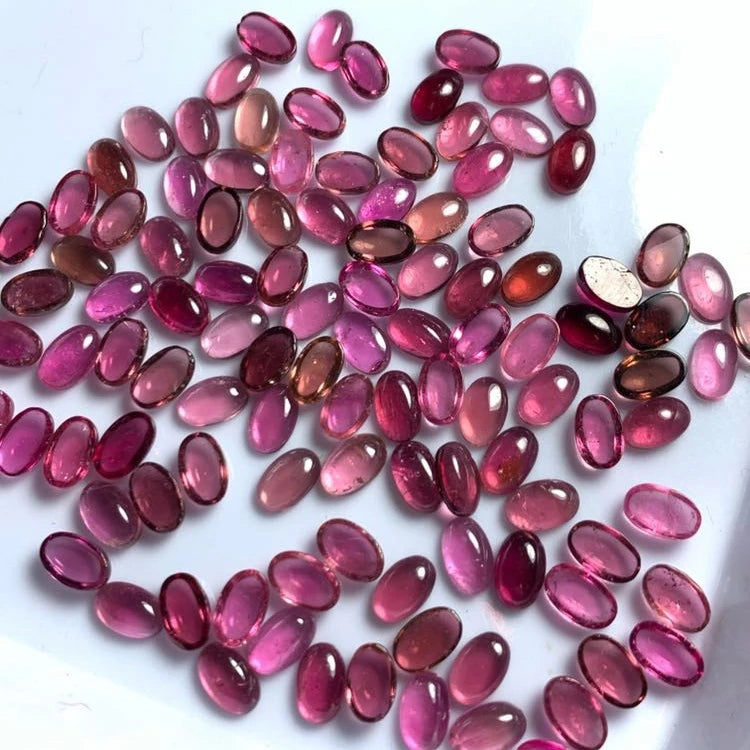 Natural Brazilian Colored Tourmaline Oval Egg Face Beads 4*6mm