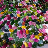 Natural Brazilian Colored Tourmaline Oval Egg Face Beads 4*6mm