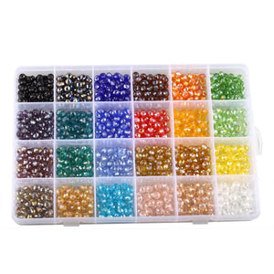 24 Box Combo 6mm Flat Bead Crystal Loose Beads DIY Jewelry Beads