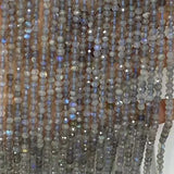 Natural Labradorite Roundel Faceted Beads for Jewelry Making