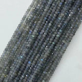 Natural Labradorite Roundel Faceted Beads for Jewelry Making