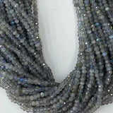 Natural Labradorite Roundel Faceted Beads for Jewelry Making