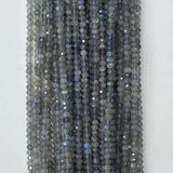 Natural Labradorite Roundel Faceted Beads for Jewelry Making