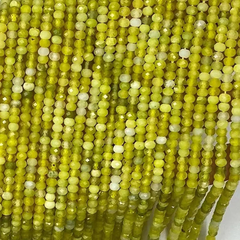 Natural Lemon Jade Faceted Beads 2MMx3MM-4MMx6MM