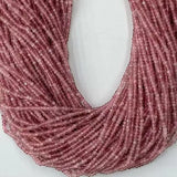 Natural Strawberry Quartz Roundel Faceted Beads for Jewelry Making