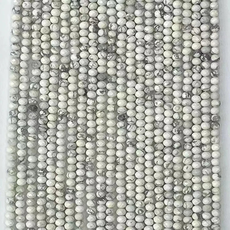 Natural Turquoise Roundel Faceted Beads 2mmx3mm - 4mmx6mm
